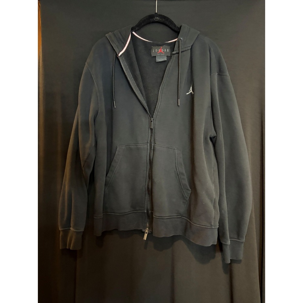 Men's Black Jordan Zip Up Hooded Sweatshirt Size L